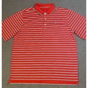 BOBBY JONES EMBROIDERED Men's‎ Golf Polo Shirt LARGE RED/WHITE/BLUE Stripes
